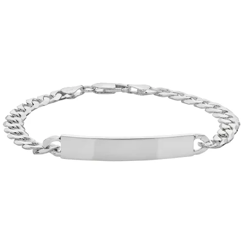 Silver Mens' Curb Id Bracelet 16.4g